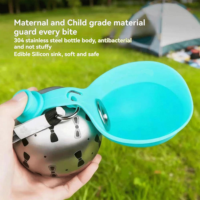 Portable Dog Water Bottle with Foldable Silicone Bowl – Dog Travel Water Bottle
