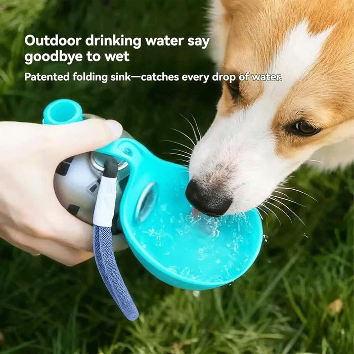 Portable Dog Water Bottle with Foldable Silicone Bowl – Dog Travel Water Bottle