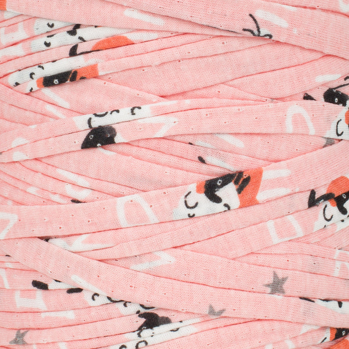 Printed Recycled T-Shirt Fabric Yarn - Peachy Sun