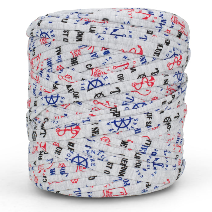 Printed Recycled T-Shirt Fabric Yarn - Sailor