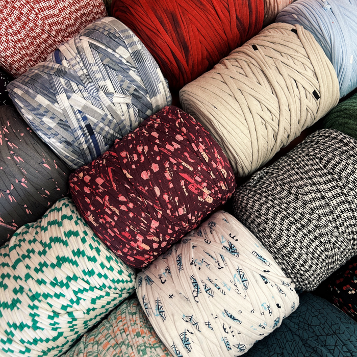 Printed Recycled T-Shirt Fabric Yarn - Zebra