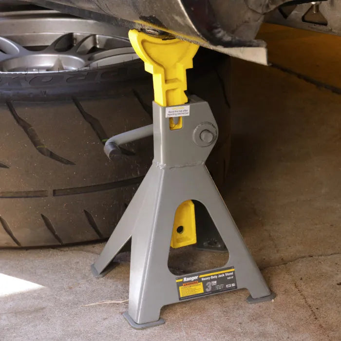 Ranger RJS-3T Heavy-Duty Jack Stands 3-Ton Capacity In Use