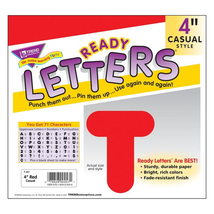 READY LETTERS: 4"  RED