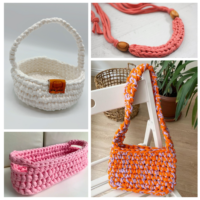 Recycled T-Shirt Fabric Yarn - Salmon Pink Color