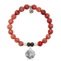 Red Jasper Stone Bracelet with Cactus Sterling Silver Charm