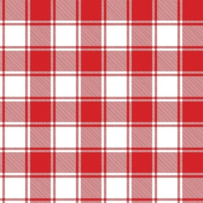 Red White Plaid Cotton Fabric