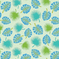 Rooville Palm Fronds Turquoise Cotton Fabric