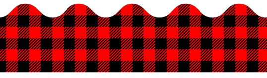 SCALLOPED  BORDERS BLACK AND RED GINGHAM - 2 3/16"X35" - Creative Kids