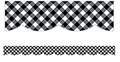 SCALLOPED  BORDERS BLACK AND WHITE GINGHAM - 2 3/16"X35" - Creative Kids