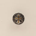 Scarf Slide Round Flag Cross Silver/Gold