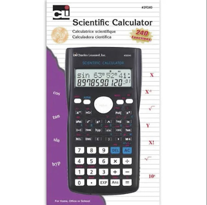 SCIENTIFIC CALCULATOR SOLAR/BATTERY POWERED - 240 FUNCTIONS - Creative Kids