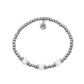Silver Affirmations Collection- I am Blessed Pearl Bracelet