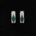 Silver Strike Earrings Southwestern Beaded Hoops Silver