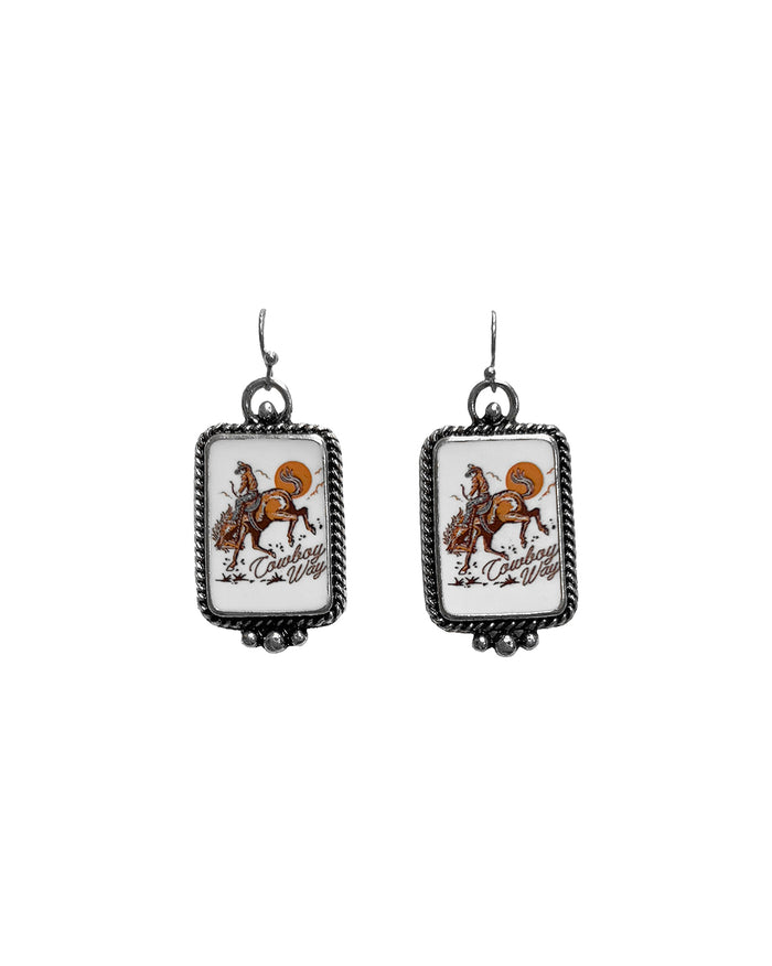 Silver Strike Ladies Earrings Cowboy Way Multicolor