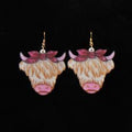 Silver Strike Ladies Earrings Fluffy Cow Multicolor