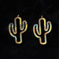 Silver Strike Ladies Earrings Steel Cactus Green