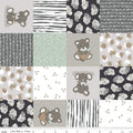 Sleep Tight Cheater Gray Cotton Fabric
