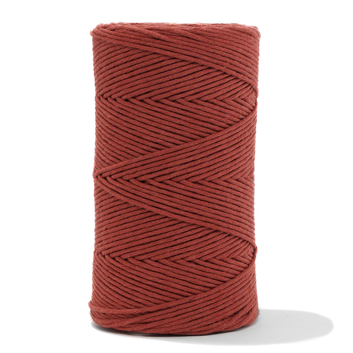 Soft Cotton Cord Zero Waste 2 mm - 1 Single Strand - Red Amber