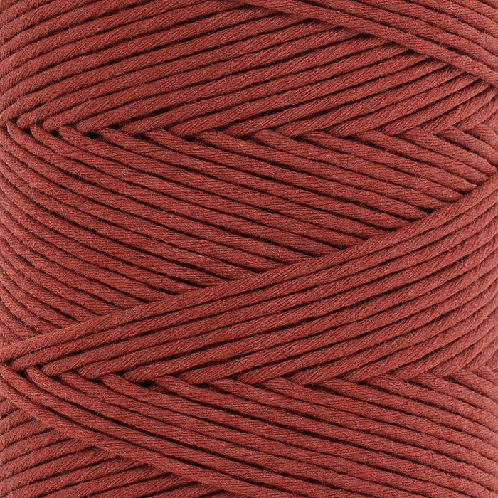 Soft Cotton Cord Zero Waste 2 mm - 1 Single Strand - Red Amber