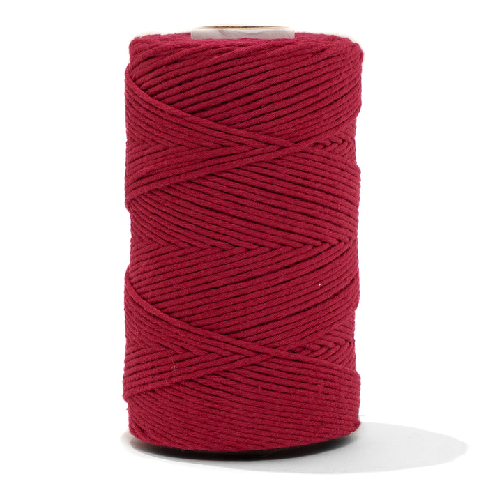 Soft Cotton Cord Zero Waste 2 mm - 1 Single Strand - Ruby Red