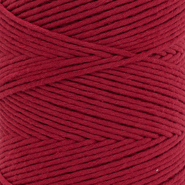 Soft Cotton Cord Zero Waste 2 mm - 1 Single Strand - Ruby Red