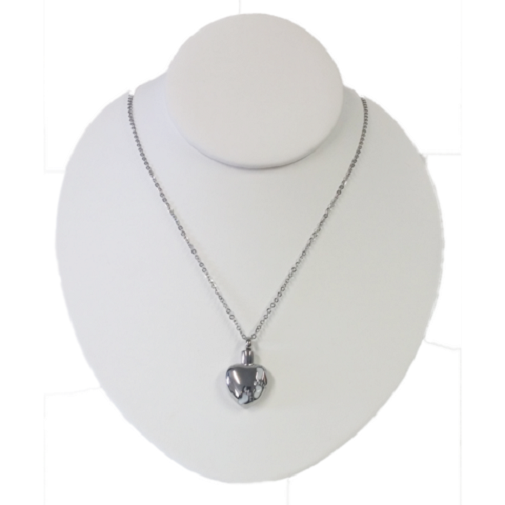 Stainless Steel Foot Print Cremation Urn Pendant for Ashes w/20-inch Necklace