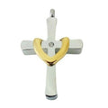 Stainless Steel Gold Draped Cross Cremation Urn Pendant w/20-inch Necklace