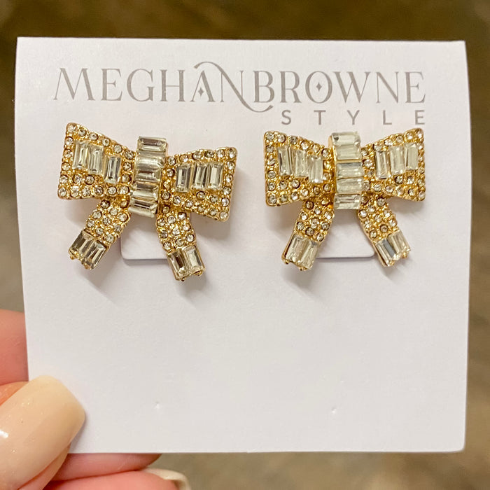 Tandy Gold Bow Earrings by Meghan Browne - Lyla's: Clothing & Gifts - Online and Rockwall Texas Boutique