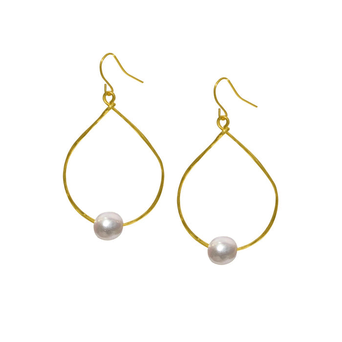 Teardrop Earrings with Pearl