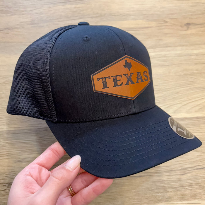 Texas Hexagon Leather Patch Black Hat - Lyla's: Clothing & Gifts - Online and Rockwall Texas Boutique