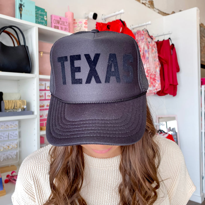 Texas Trucker Black Hat - Lyla's: Clothing & Gifts - Online and Rockwall Texas Boutique