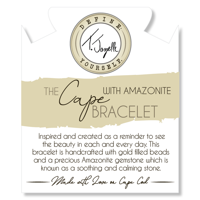 The Cape Bracelet - Gold Filled with Aqua Amazonite Ball