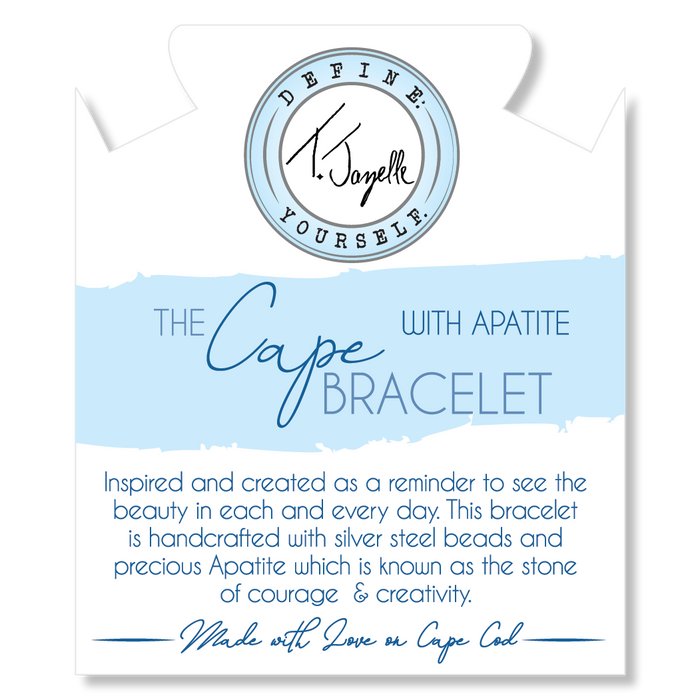 The Cape Bracelet - Silver Steel with Apatite Ball