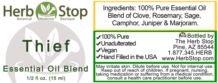 Thief Oil Concentrate Essential Oil Label