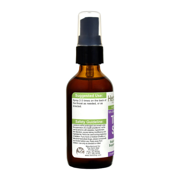 Throat Spray bottle with spray nozzle on a white background