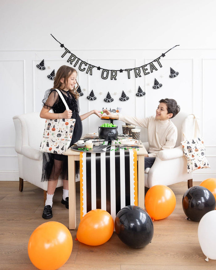 Trick or Treat Felt Glow - in - the - Dark Banner - bubblegum market