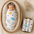 tutots 100% Cotton Muslin Swaddle Wrap for New Born Baby | Pack of 3 (100×100 cm)