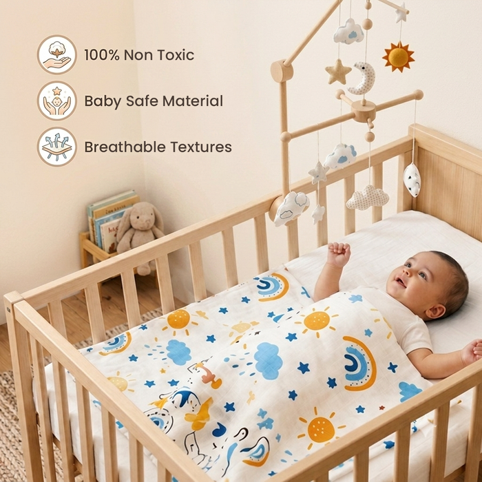 tutots 100% Cotton Muslin Swaddle Wrap for New Born Baby | Pack of 3 (100×100 cm)