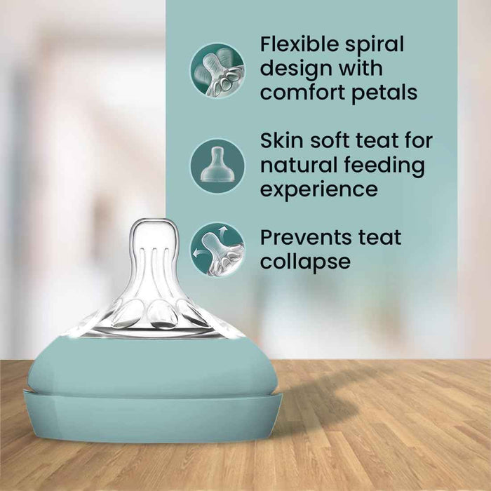 tutots Baby Feeding Bottle, Anti-Colic, BPA-Free, Natural Teat with Comfort Petals - Tutots