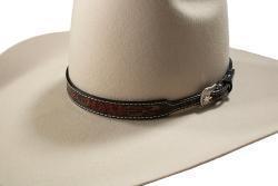 Twister Hatband Floral Hand Tooled Black