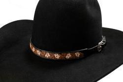 Twister Hatband Floral Tooling Black and Brown