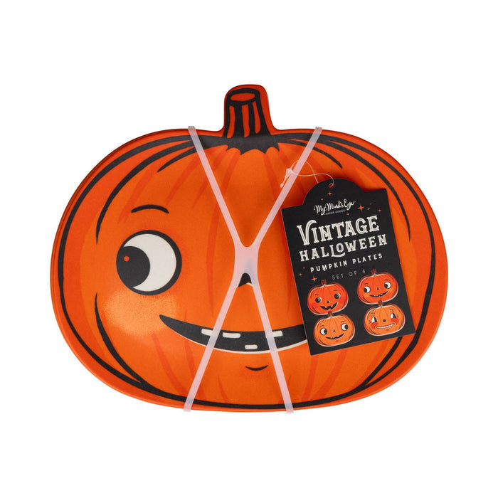 Vintage Pumpkin Bamboo Plates - bubblegum market