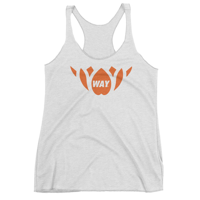 White + Orange Lotus Team Tank