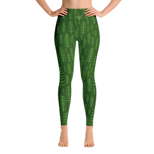 Yoga East Austin Green Trees High Waist WAYleggings
